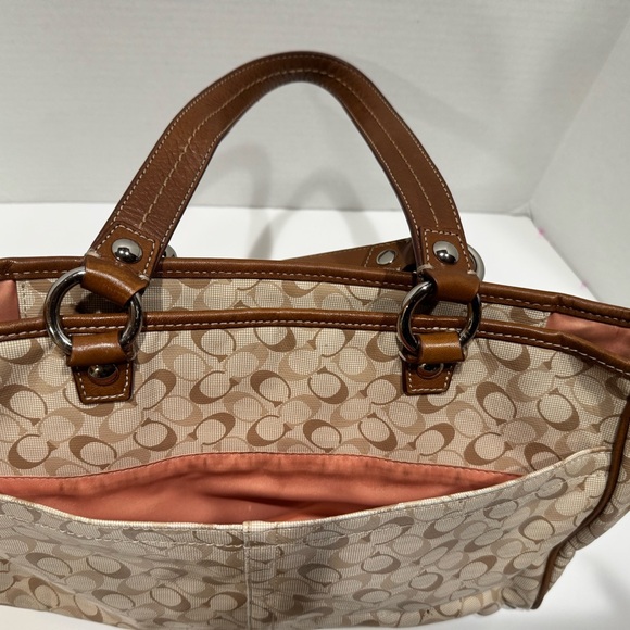 Coach Beige and Brown Signature Tote Bag Set - Picture 4 of 4